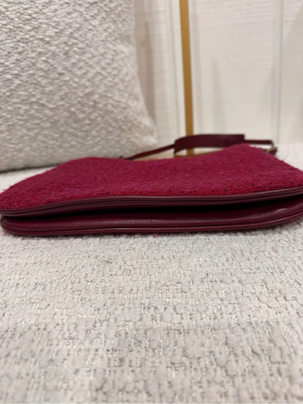 vintage Coach tweed and leather shoulder bag